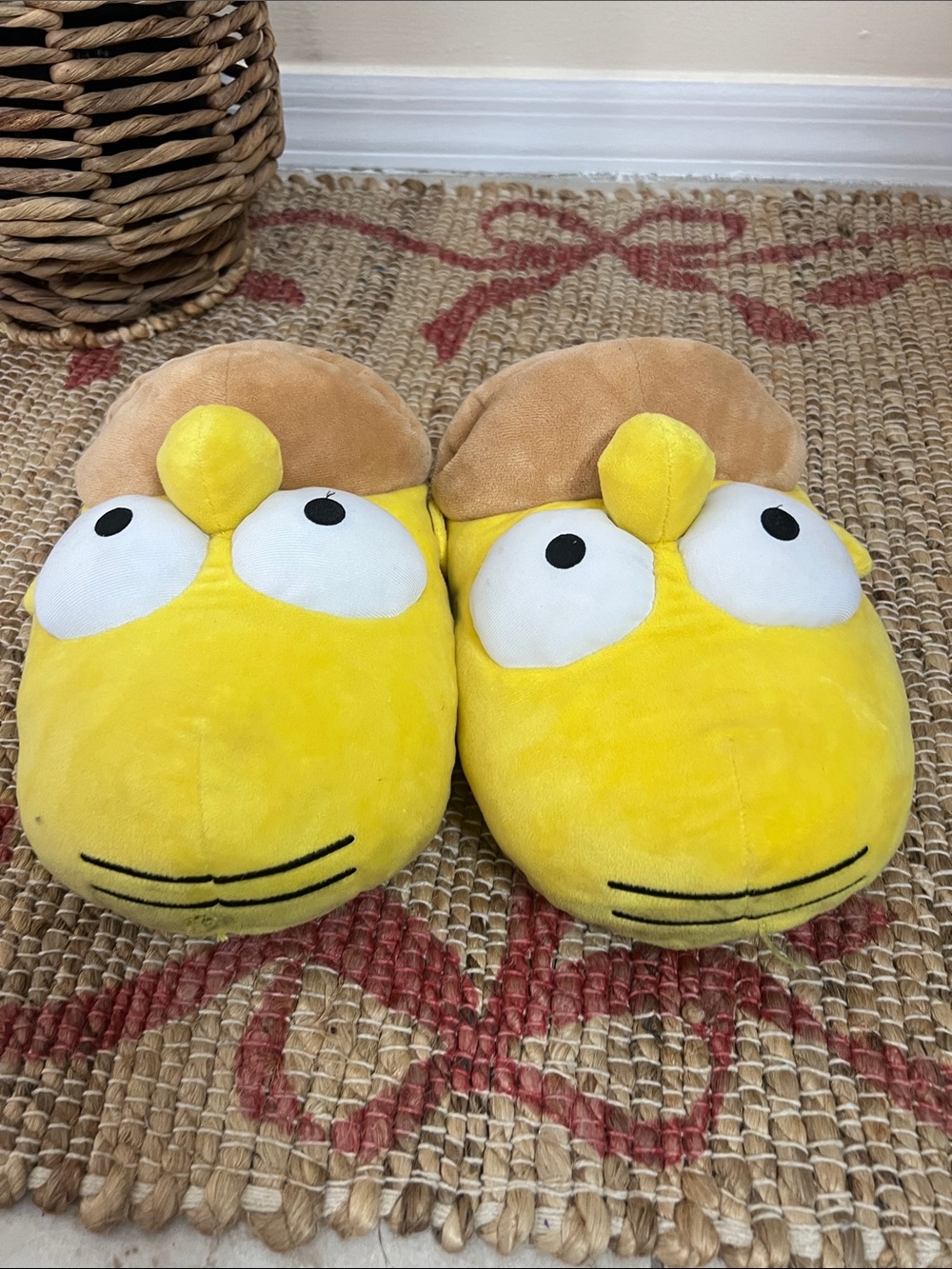 Universal Yellow Kids Character Slippers with Brown Accent